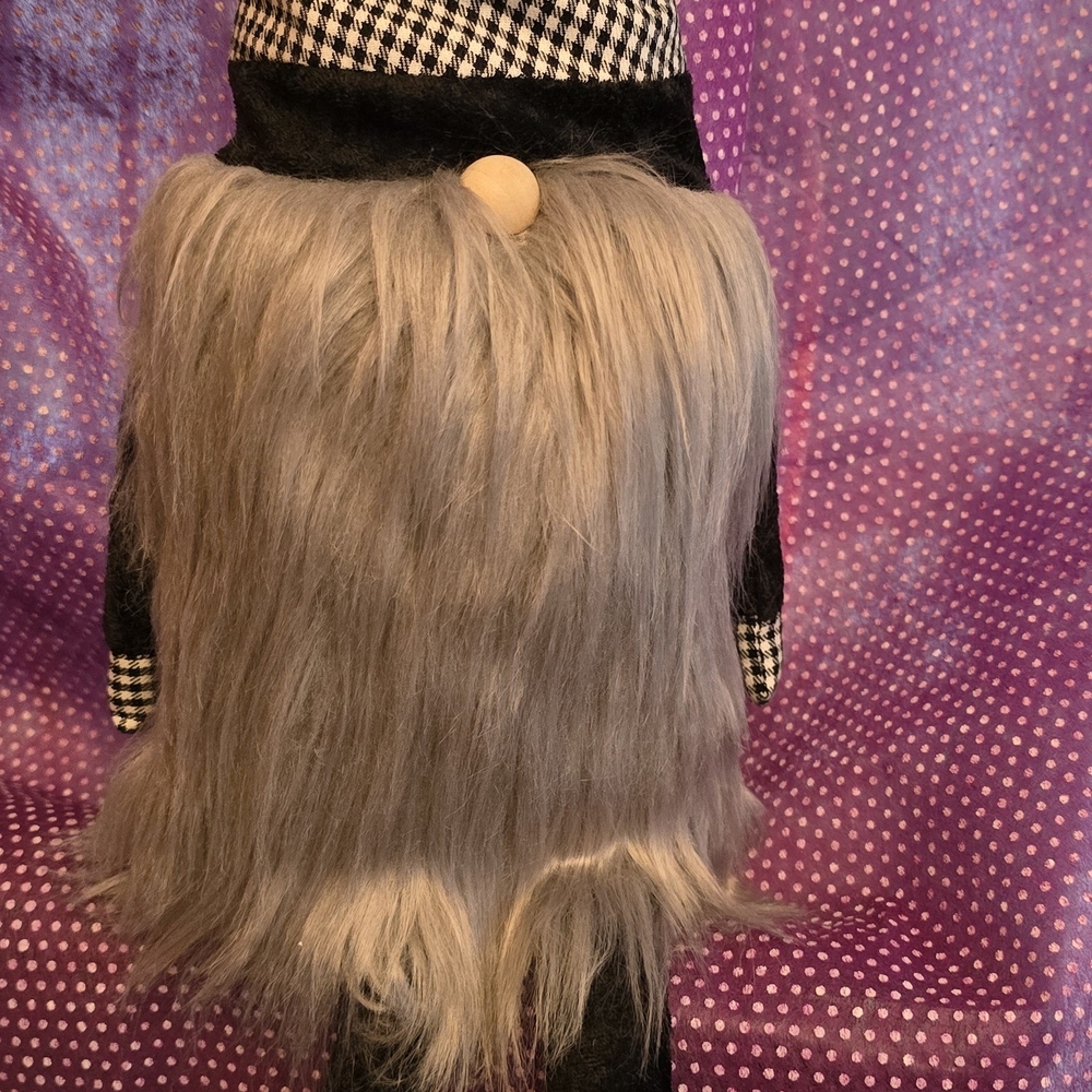 Gray and Black Gnome Plush New 29 Inch Handmade
